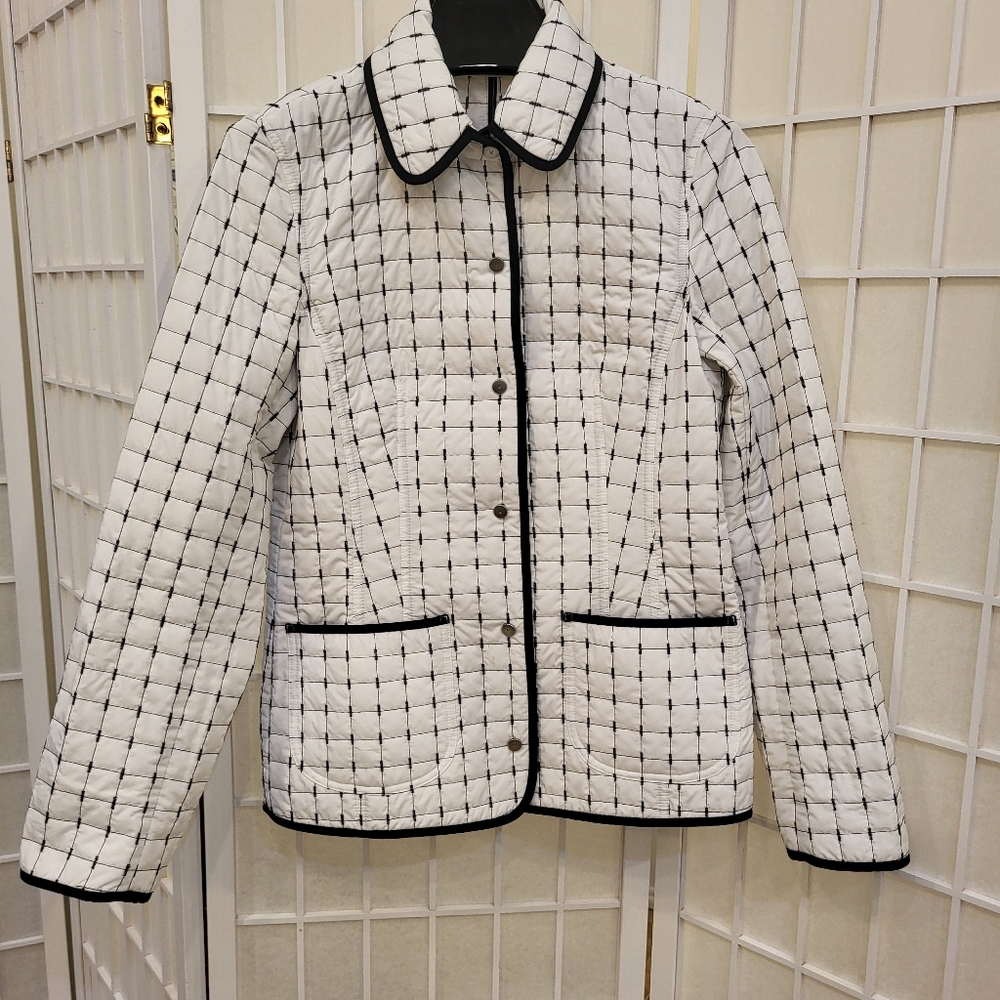 Fuchs Schmitt Quilted Jacket, Black & White, sz 8